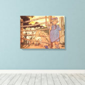 リトルボピープ子供部屋ライムストレッチキャンバス キャンバスプリント (インサイチュ (ウッドフロア))