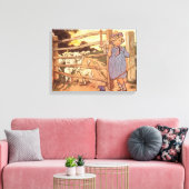 リトルボピープ子供部屋ライムストレッチキャンバス キャンバスプリント (インサイチュ (リビング))