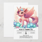 リトルボホユニコーンデジタル誕生日 招待状 (正面/裏面)