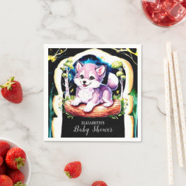 リトルボホーウルフベビーシャワー スタンダードカクテルナプキン