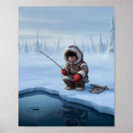 リトルボーイアイス魚釣り ポスター