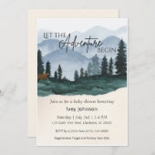 リトルボーイウッドランズベビーシャワー招待状  招待状 (正面/裏面)