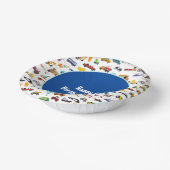 リトルボーイカー車パターン子供の誕生日パーティー ペーパーボウル (傾斜あり)