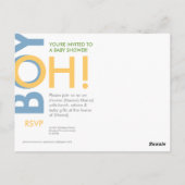 リトルボーイシャワー招待状スニップ&スネイルズ ポストカード (裏面)