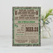 リトルボーイズ狩り迷彩柄ベビーシャワー招待状G 招待状 (スタンド正面)