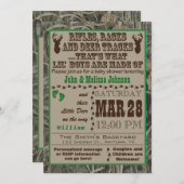 リトルボーイズ狩り迷彩柄ベビーシャワー招待状G 招待状 (正面/裏面)