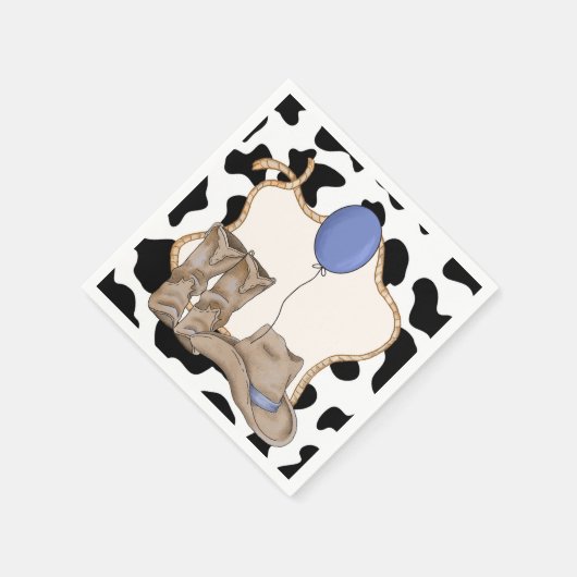 リトルボーイズ・ロデオをテーマにした誕生日パーティナプキンス スタンダードカクテルナプキン (角)