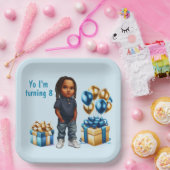 リトルボーイダークスキンブライドパーティー ペーパープレート (パーティー)