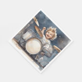 リトルボーイドラマー水カラーイラストレーションパーティー スタンダードランチョンナプキン (角)