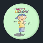 リトルボーイハッピーバースデー マグネット<br><div class="desc">装飾"ハッピーバースデー"磁石、リトルボーイ。MYオリジナルのアートワーク(www.zazzle.com/virginia5050)</div>