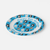 リトルボーイブルーブルドフランスのッグズお誕生日ケーキ ペーパープレート (アングル)