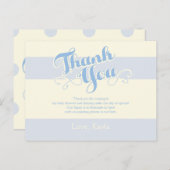 リトルボーイブルーベビーシャワー、サンキューカード ポストカード (正面/裏面)