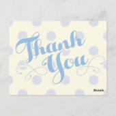 リトルボーイブルーベビーシャワー、サンキューカード ポストカード (裏面)