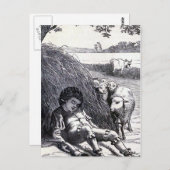 「リトルボーイブルー」ヴィンテージイラストレーション ポストカード (正面/裏面)