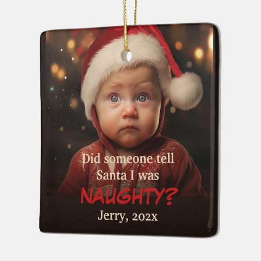 リトルボーイリストいけなおもしろいクリスマス飾り セラミックオーナメント (左)