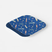 リトルボーイレーシングカーの水色パターン青 ペーパープレート (傾斜あり)