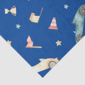 リトルボーイレーシングカーの水色パターン青 薄葉紙 (詳細)