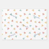 リトルボーイレーシングカー水の色パターン誕生日 ラッピングペーパーシート (正面2)