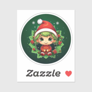 リトルボーイ小妖精や小人クリスマス魔法 シール