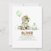 リトルボーイ恐竜バースデーパーティ招待状 招待状 (正面)