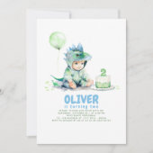 リトルボーイ恐竜バースデーパーティ招待状 招待状 (正面)