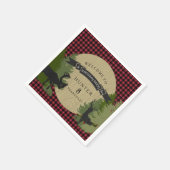 リトルボーイ誕生日ピクニックディアー〔雄ジカの〕枝角ムースツリー スタンダードカクテルナプキン (角)