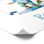 リトルボーイ魚釣りイラストレーション パーソナライズされた ポスター (角)