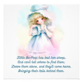 リトルボーピープのキュートで柔らかな水彩画 フォトプリント (正面)