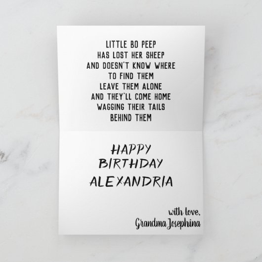 リトルボーピープスターナイトシーンおもしろいキッズファブ カード (内部)