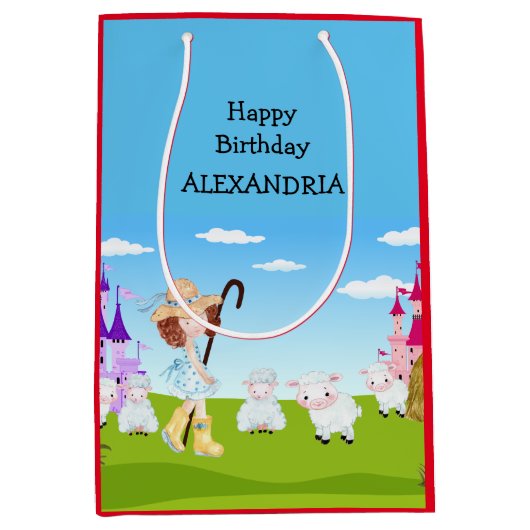 リトルボーピープニューおもしろいキッズファブアメージング ミディアムペーパーバッグ (正面)