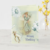 リトルボーピープハッピーバースデー カード (黄色い花)