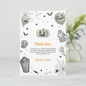 リトルボーモダン幽霊ボーイベビーシャワー サンキューカード (スタンド正面)