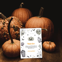 リトルボーモダン幽霊ボーイベビーシャワー サンキューカード