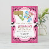 リトルポニー女性のカーボーイ誕生パーティー招待 招待状 (スタンド正面)