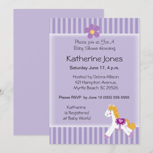 リトルポニー 招待状 (正面/裏面)