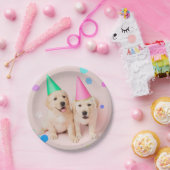 リトルポーズツーラブラドールパピンク誕生日 ペーパープレート (パーティー)
