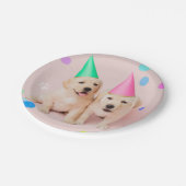 リトルポーズツーラブラドールパピンク誕生日 ペーパープレート (アングル)