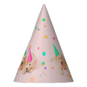 リトルポーズ誕生日ピンクワンピー パーティーハット (左)