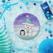 リトルポーラーベア&ペンギンホリデープレート ペーパープレート (パーティー)