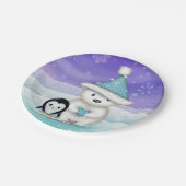 リトルポーラーベア&ペンギンホリデープレート ペーパープレート (アングル)