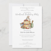 リトルマウスとお誕生日ケーキ誕生日 招待状 (正面)