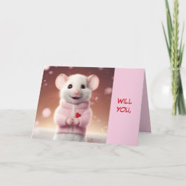 リトルマウスバレンタインカード サンキューカード