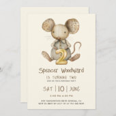 リトルマウスボーイ誕生日ターニング2 招待状 (正面/裏面)