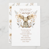 リトルマウス最初の母の日のグリーティングカード 招待状 (正面/裏面)