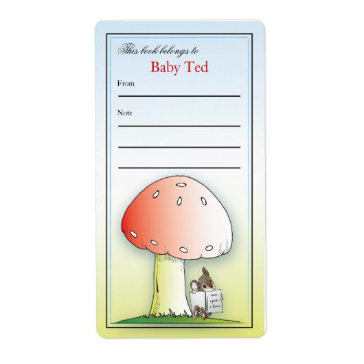 リトルマウス蔵書票 ラベル (正面)