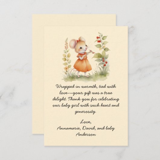 リトルマウス赤ちゃんシャワーありがとう (正面/裏面)