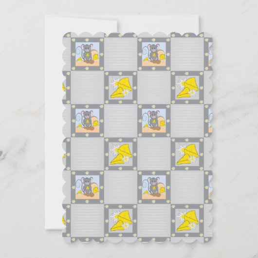 リトルマウス食べチーズベビーシャワー招待状 招待状 (裏面)