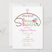 リトルマカローンズガールベビーシャワー招待状 招待状 (正面)