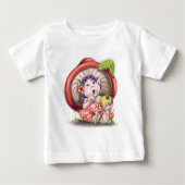 リトルマッシュルームとキャタピラーベビーTシャツ ベビーTシャツ (正面)