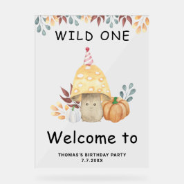 リトルマッシュルームの最初の誕生日パーティー アクリルサイン